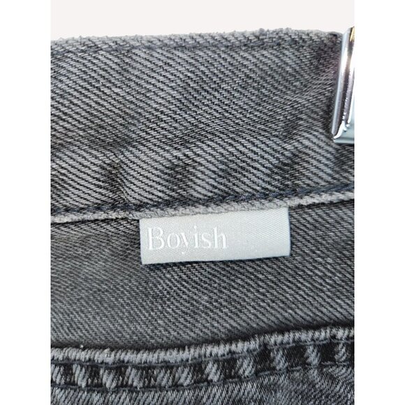 Boyish Tommy Jean Size 27 4 Black High Rise Straight Leg Button Fly Distressed - Picture 10 of 14